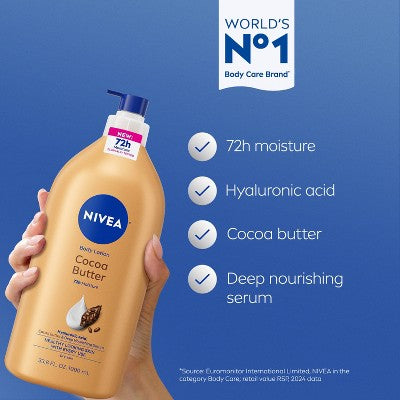 NIVEA Cocoa Butter Body Lotion with Deep Nourishing Serum - 33.8 fl oz