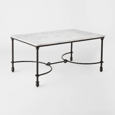 Metal and Marble Coffee Table White Carrara Marble/Dark Bronze - Threshold designed with Studio McGee (LOCAL PICKUP ONLY)
