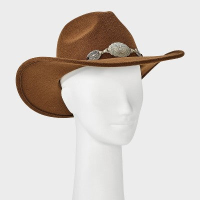 Felt Down Brim Western Hat - Universal Thread Dark Brown One Size Fits Most