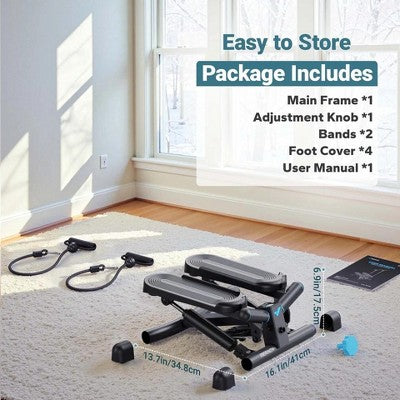 New MERACH Mini Stepper Exercise Equipment with Resistance Bands for Full Body (LOCAL PICKUP ONLY)