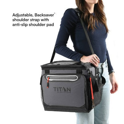 Titan by Arctic Zone 40 Cans/26.5 qt Collapsible Table Top Soft-Sided Cooler - Sharkskin Gray