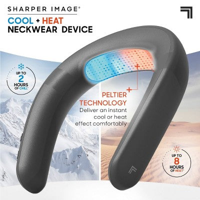 Sharper Image Cordless Cool and Heat Neckwear Device Black