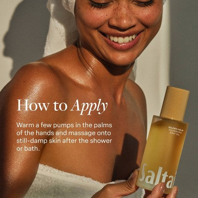 Saltair Nourishing Body Oil for Dewy and Glowing Skin - Salt Water Vanilla - 4 fl oz: Glass Bottle, Normal to Dry Skin