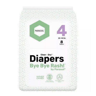 Parasol Clear+Dry Natural Disposable Diapers - Size 4 - 8ct
