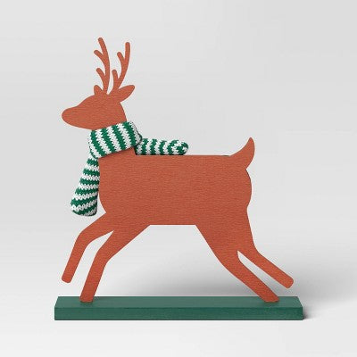 Honeycomb Deer with Scarf Christmas Animal Figurine - Wondershop Green