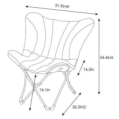 Butterfly Dorm Chair Faux Shearling Cream - Room Essentials (LOCAL PICKUP ONLY)