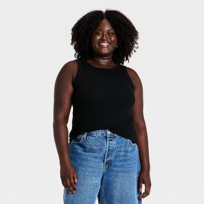 Women's Iconic Crew Tank Top - Universal Thread Black XXL