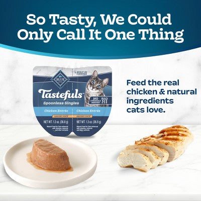 Blue Buffalo Tastefuls Spoonless Singles Chicken Entree Pate Adult Dry Cat Food - 2.6oz