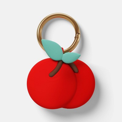 AirTag Keychain - heyday Cherries Red: Silicone Carabiner Holder