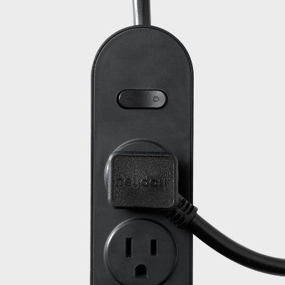 3' 5-Outlet Power Strip Extension Cord Black - heyday