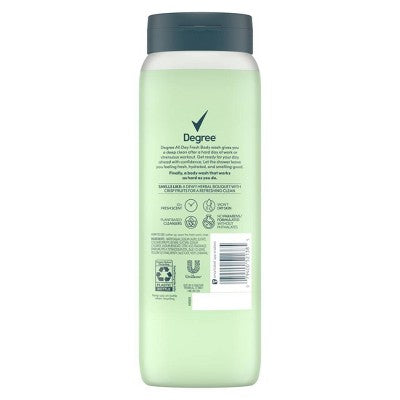 Degree All Day Fresh Body Wash - Energy - 20 fl oz: Gel, Paraben-Free, Deodorizing, Normal to Dry Skin