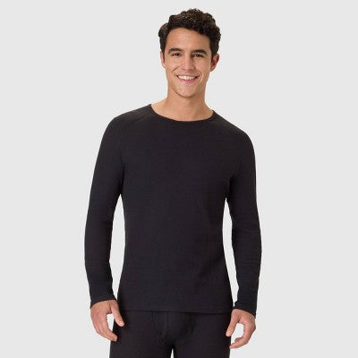 Hanes Men's Thermal Long Sleeve Waffle Knit Shirt - Black XXL
