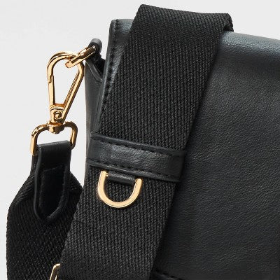 Saddle Crossbody Bag - A New Day Black