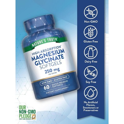 Nature's Truth Magnesium Glycinate Softgels | 250mg | 60 Pills