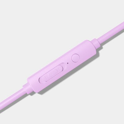 Wired Banded Over Ear Headphones with Microphone in Bright Lilac - heyday