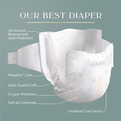 Amore by Pampers Diapers Super Pack - Size Newborn - 76ct