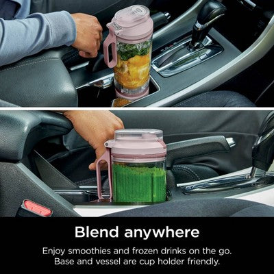 Ninja Blast 22oz Max Portable Blender Dusty Pink BC251PK: 3 Speeds, Lithium Ion Battery, Dishwasher-Safe Parts