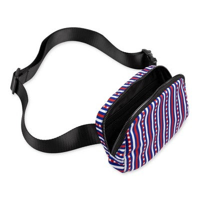 Wemco Men's 4" Star Print Americana Hip Sling Pack - Blue