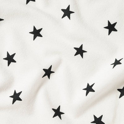 Flannel Fitted Crib Sheet Stars - Cloud Island - Cream/Black