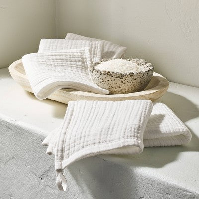5pk Organic Gauze Washcloth Set Neutrals - Casaluna