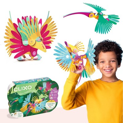 Clixo Jungle Birds Magnetic Building Set: 24 Pieces for Creative Thinking & Creativity
