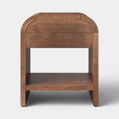 Lupine Reeded Side Table with One Drawer Brown - Fully Assembled (LOCAL PICKUP ONLY)