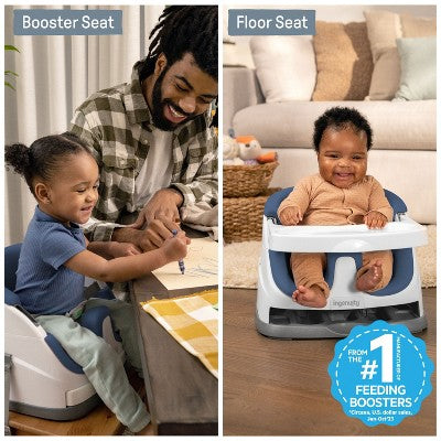 Ingenuity Baby Base 2-in-1 Booster Feeding and Floor Seat with Self-Storing Tray - Night Sky
