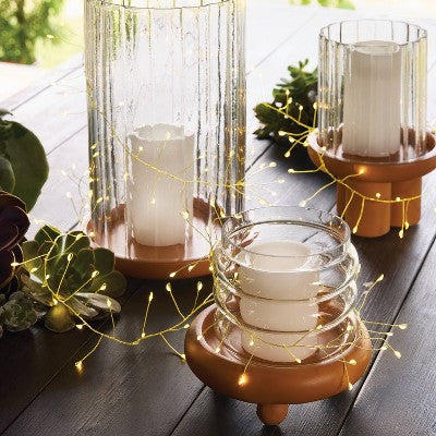 6"x6.5" Terracotta with Glass Lantern - Threshold