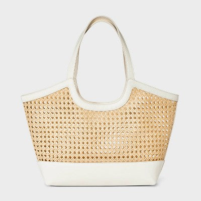 Straw Caning Tote Bag - A New Day Natural
