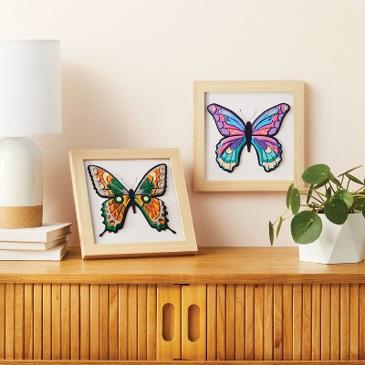 2pk Layered Felt Butterfly Art Kit - Mondo Llama: DIY Craft Activity, Includes Frame & Instructions, Ages 12+