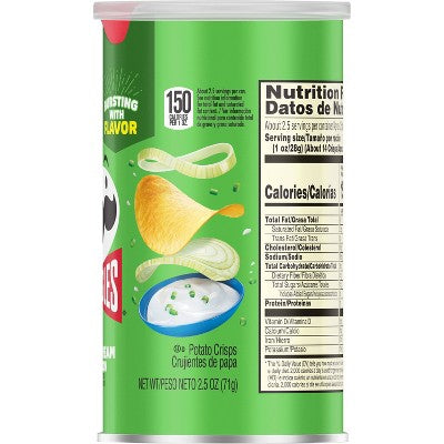 Pringles Grab & Go Large Sour Cream & Onion Potato Crisps Chips - 2.5oz
