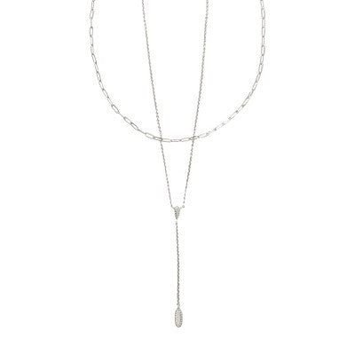 Kendra Scott Jaimee Rhodium Over Brass Multi-Strand Necklace - Silver: Lobster Claw Clasp, 16" Length