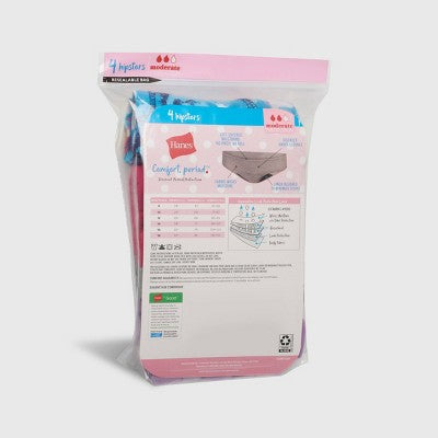 Hanes Girls' 4pk Hipster Period Underwear - Colors May Vary 8