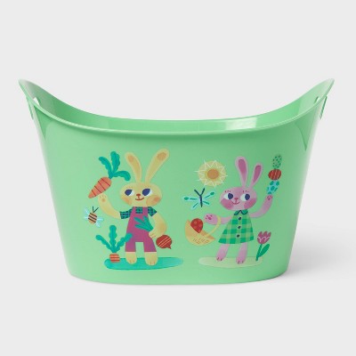 10"x16" Oval Plastic 'Happy Easter' Tub Green - Spritz