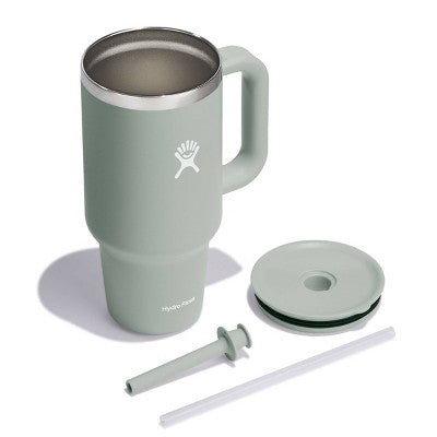 Hydro Flask 32oz All Around Travel Straw Tumbler - Agave: Double-Wall, BPA-Free, Spillproof