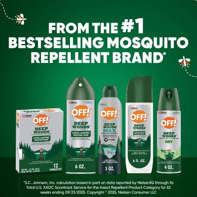 OFF! Deep Woods Max Mosquito Repellent & Tick Spray, Up to 10 Hrs of Protection & Gear Safe with Picaridin - 5oz
