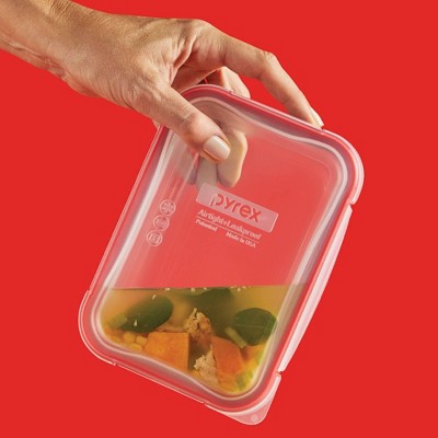 Pyrex Freshlock 2pc Glass Value Pack Rectangle Baking Dish Red: Freezer & Microwave Safe, 16 Volume, 2 Year Warranty