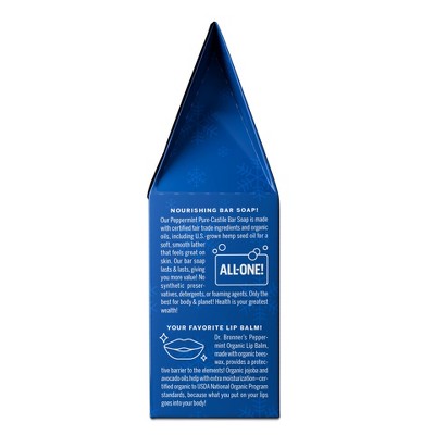 Dr. Bronner's Bar + Lip Balm Gift Set - Peppermint - 2oz