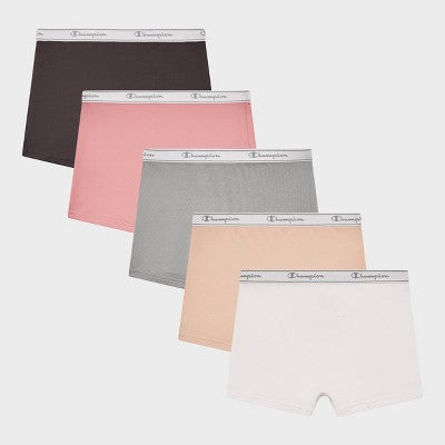 Champion Girls' 5pk Authentic Originals Boyshort Underwear - S
