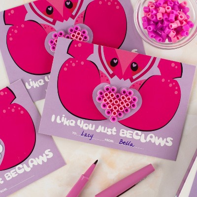 Perler 8ct Bead Clawsome Valentine's Day Classroom Exchange Cards