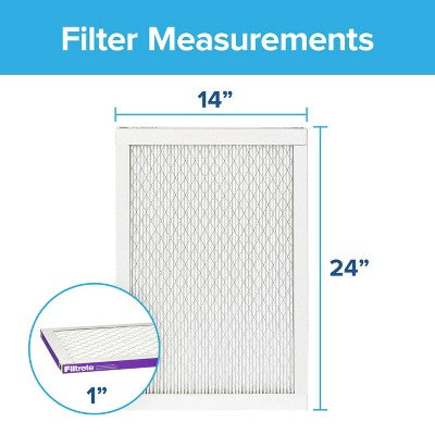 Filtrete 14x24x1 Allergen Bacteria and Virus Air Filter 1500 MPR: Electrostatic Furnace Filter, MERV 12, 3-Month Use (LOCAL PICKUP ONLY)