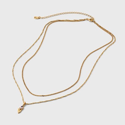 Bella Uno Bellissima 14kt Gold Dipped Pear Earring Tulip Necklace Extender Set