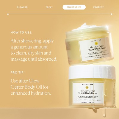 Naturium The Glow Getter Multi-Oil Body Butter - 7.7 fl oz: Deep Hydration, Whole Body, For Normal to Dry Skin