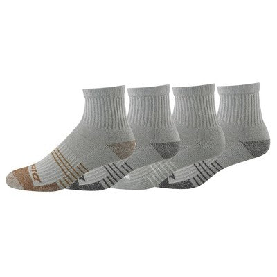 Dickies Men's 4pk Hydro Cool Quarter Socks - Gray 6-12
