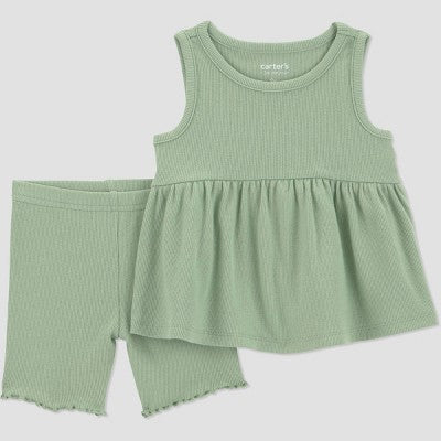 Carter's Just One You Baby Girls' 4pc Lemon Peplum Set 12M