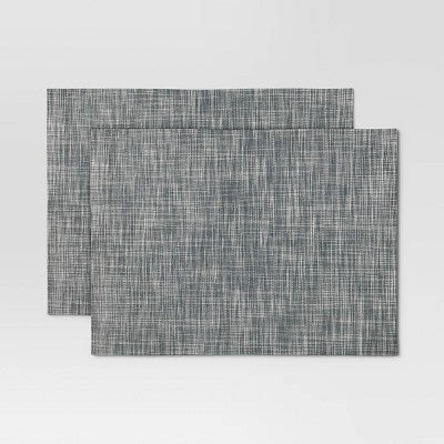2pk Placemat Gray Vinyl - Threshold