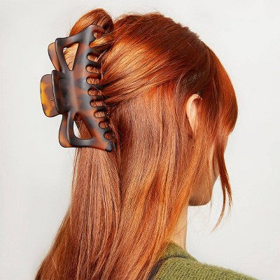 Kitsch Jumbo Classic Claw Clips - 2pc - Black/Tortoise