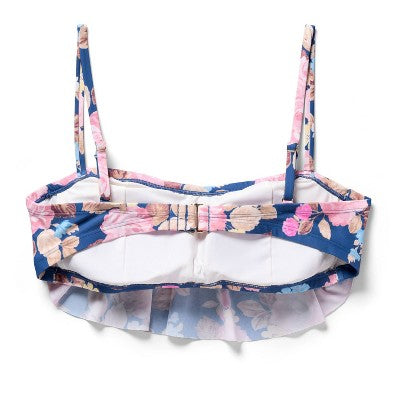 Women's Post Mastectomy Flounce Bikini Top Floral Multi XS