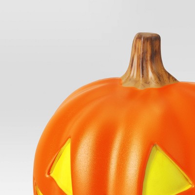 9" Lit Pumpkin Jack Halloween Decorative Prop with Timer - Hyde and EEK! Boutique