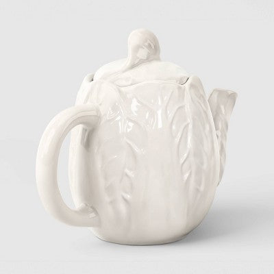 34 fl oz Stoneware Radicchio Teapot White - Threshold
